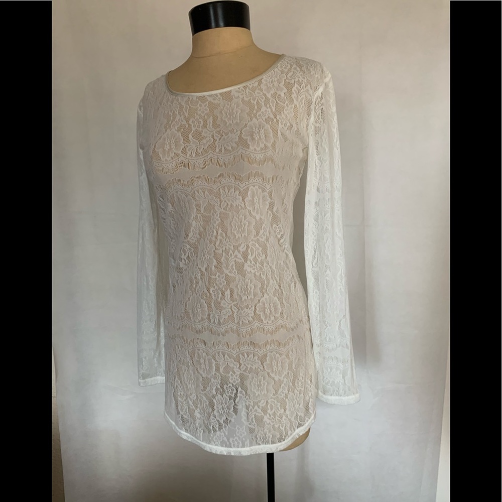 Flannel New Moon L/S Lace Top size 2 NWT
